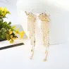Classic long crystal earrings with stars streamlinedEarrings