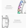 AretesSterling Silver zircon hoop earrings for women - turquoise in color - high quality - gift