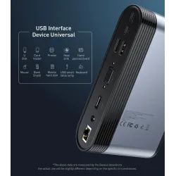 Baseus - USB-C 3.0 / HUB type-C to HDMI - RJ45 VGA SD / TF - power adapter - 17 in 1 docking station for Macbook ProStands