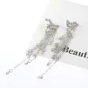 Classic long crystal earrings with stars streamlinedEarrings