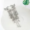 Classic long crystal earrings with stars streamlinedEarrings