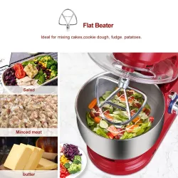 Utensilios para hornear1200W 5L Stainless Steel Bowl 6-speed Kitchen Food Stand Mixer Cream Egg Whisk Whip Dough Kneading Mix...