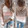 Multicolor hooded sweater - stitching patternHoodies & Jumpers