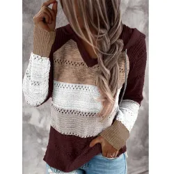 Multicolor hooded sweater - stitching patternHoodies & Jumpers