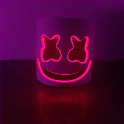 Marshmallow DJ helmet - luminous face mask - with LEDParty