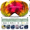 GafasSki goggles - interchangeable lens - double layer - anti-fog - snowboard sunglasses - UV 400