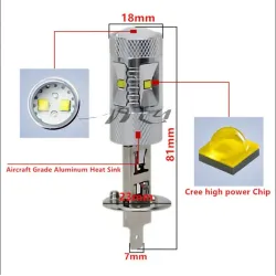 H1cBombilla LED H1 - Alta potencia - 60W - Chip CREE - 6000K - 2 piezas