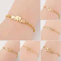 PulseraElegant stainless steel bracelet - elephants / butterflies / hearts
