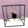 Metal keychain - with a fluffy ice cream pendantKeyrings