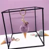 Metal keychain - with a fluffy ice cream pendantKeyrings