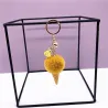 Metal keychain - with a fluffy ice cream pendantKeyrings