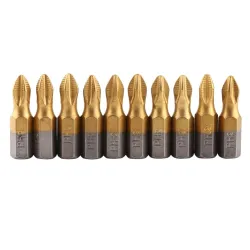 Brocas & taladrosMagnetic screwdriver bit set - nonslip - titanium coated - 1/4 inch hex shank - 25mm in length - 10 pieces