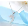 CollarSilver necklace with a colorful opal dolphin