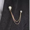 Brooch with a Korean trend - pin with a watch and a chainBrooches