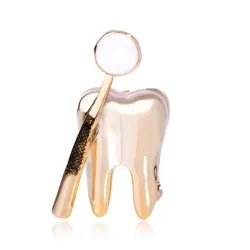 BrochesDentist mirror / tooth - elegant brooch
