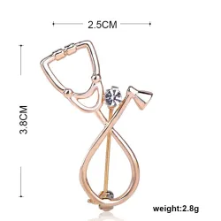 BrochesStethoscope shaped brooch with crystal