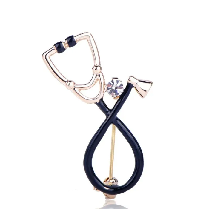 BrochesStethoscope shaped brooch with crystal