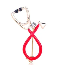 BrochesStethoscope shaped brooch with crystal