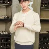 Men's POLO pullover - t-shirt with buttons - cashmereHoodies & Sweatshirt