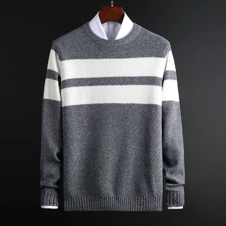 Hoodies & SudaderaClassic knitted sweater with stripes - cashmere / cotton