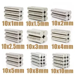 N35 - round neodymium magnet - 10 * 1mm - 10 * 10mm - 20 piecesN35