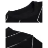 Fashionable warm sweater - slim fit - geometric lines printHoodies & Sweatshirt