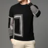 Hoodies & SudaderaFashionable warm men's sweater - knitted wool - geometric print