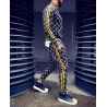 Fashionable sports tracksuit - sweatshirt with a zipper / long pants - slim fit - 3D printingPants