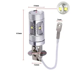 H3 30W CREE LED car lights 1400 Lumen - bulbs - 2 piecesH3