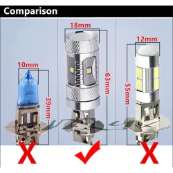 H3 30W CREE LED car lights 1400 Lumen - bulbs - 2 piecesH3
