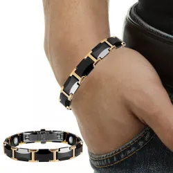 Magnetic bracelet - black ceramic tungsten steel - unisex - radiation protectionScreen Protectors