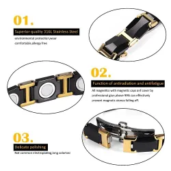 Magnetic bracelet - black ceramic tungsten steel - unisex - radiation protectionScreen Protectors