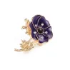 BrochesSmall enamel flower with crystals - vintage brooch
