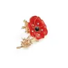 BrochesSmall enamel flower with crystals - vintage brooch