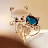BrochesBrooch with two crystal foxes