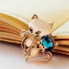 BrochesBrooch with two crystal foxes