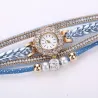 PulseraMultilayer bracelet with a round watch - crystals / beads