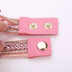 PulseraMultilayer bracelet with a round watch - crystals / beads