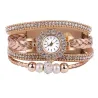 PulseraMultilayer bracelet with a round watch - crystals / beads