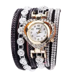 PulseraLuxurious multilayer crystal bracelet - with a watch