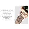 PulseraElegant watch / with bracelet - with a green stone - stainless steel / leather