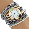 PulseraMultilayer floral bracelet - with a round quartz watch
