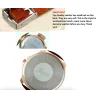 PulseraGnova - platinum Quartz watch - with three-layer genuine leather strap