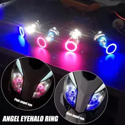Luces de circulación diurna (DRL)Motorcycle / car light bulb - LED - DRL - Angel Eye - blue / pink - H4 - BA20D