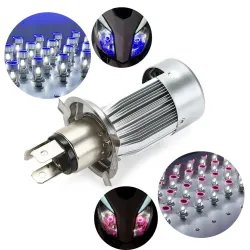 Luces de circulación diurna (DRL)Motorcycle / car light bulb - LED - DRL - Angel Eye - blue / pink - H4 - BA20D