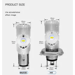 LucesMotorcycle light bulb - LED CREE - H4 - BA20D - DC 9V~85V - 20W 1400LM - 6500K