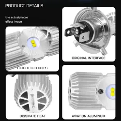 LucesMotorcycle light bulb - LED CREE - H4 - BA20D - DC 9V~85V - 20W 1400LM - 6500K