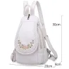 MochilasHigh Quality Backpack for Women 2020 New White Leather Backpack School Bag for Teenage Girls Female Travel Backpack M...