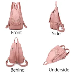MochilasHigh Quality Backpack for Women 2020 New White Leather Backpack School Bag for Teenage Girls Female Travel Backpack M...
