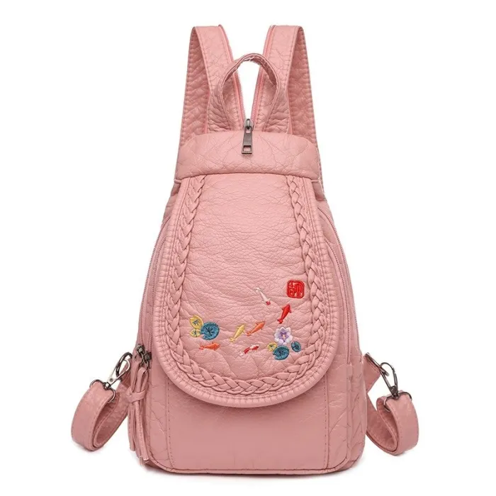 MochilasHigh Quality Backpack for Women 2020 New White Leather Backpack School Bag for Teenage Girls Female Travel Backpack M...
